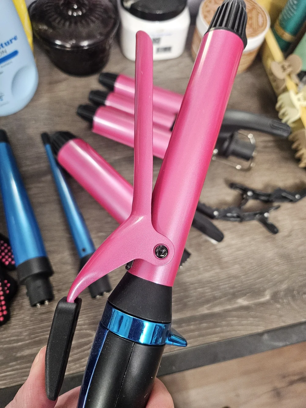 Farery 5-in-1 Curling Iron Set - Pink & Blue - Picture 4 of 9